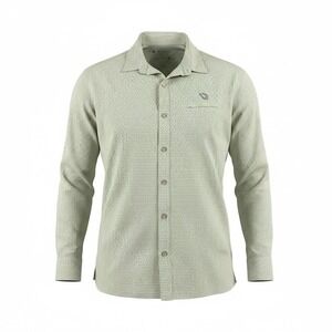 Mojo Sportswear Co. Men's (L) Button Green Gingham Vented Boating Fishing Shirt